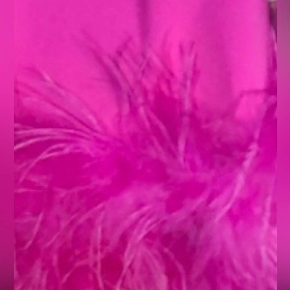 “BARBIE FEATHERED” Pink Gorgeous Double Breasted Blazer, Ostrich TAIL - Picture 6 of 12